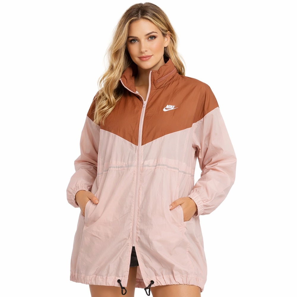 Nike Pink and Brown Colorblock Utility Jacket